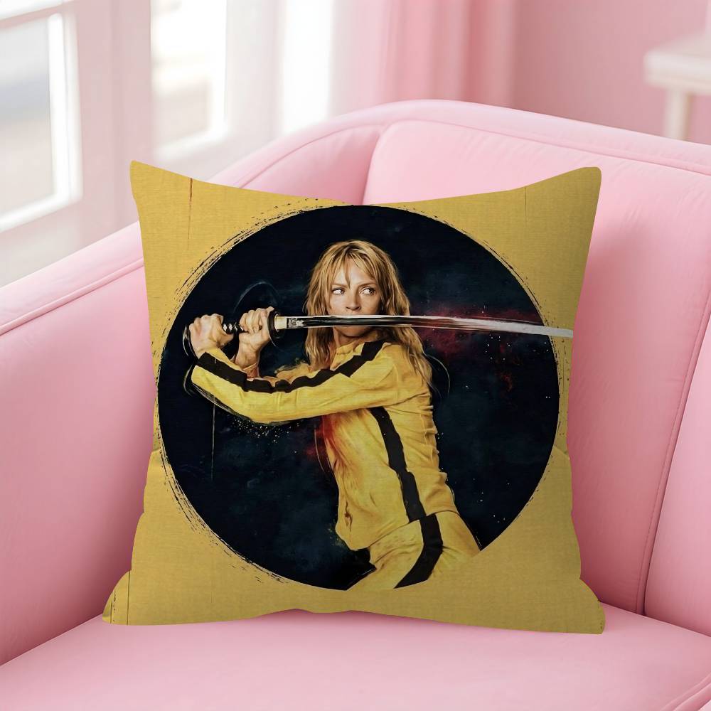 Classic Movie K-Kill Bill Double-Sided Printed Pillow Cover Short Plush Suitable Living Rooms Bedrooms Sofas Throw Cushion Cover