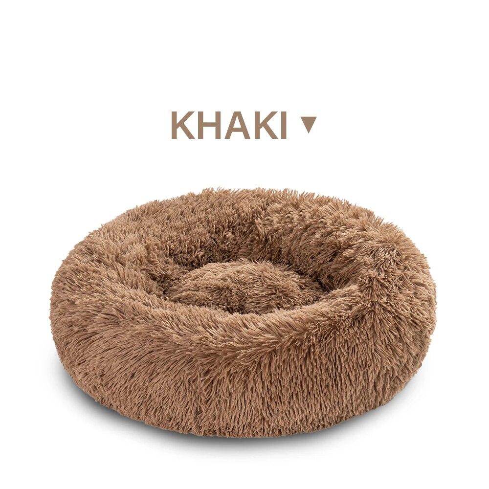 Long Plush Dog Bed, Pet Round Bed, Anti-anxiety Ped Bed Mat, Pet Bed Sofa Cushion For Small Medium Dog Calming Plush Pet Sofa