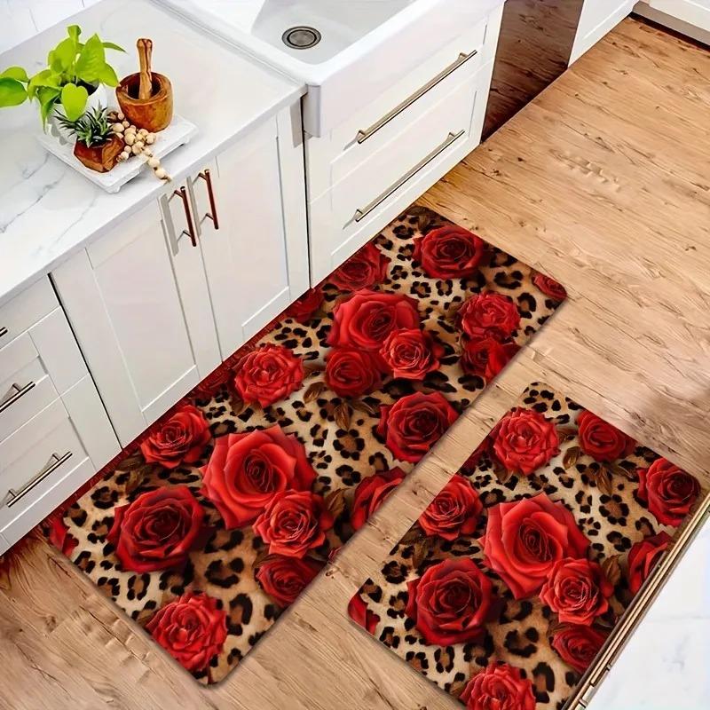 1PC Wolf Pattern  Kitchen Rugs Non-Slip Home Door Mats Pop Design Bathroom Rugs Bath Mat Carpet for Home Sink Laundry Decor