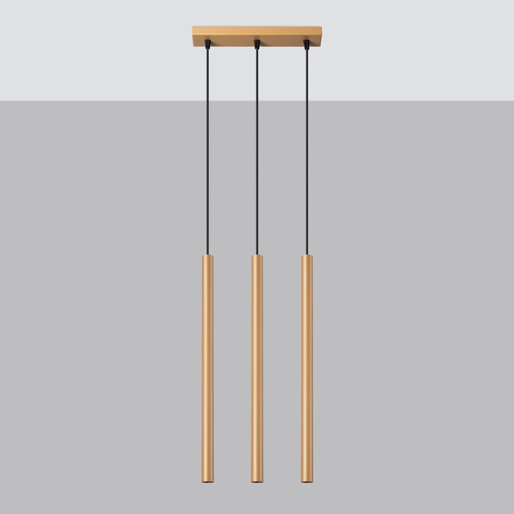 Pastel 3L gold pendant lamp