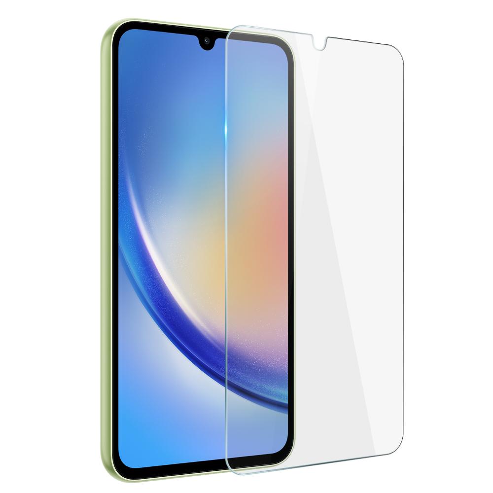 NORTHJO For Samsung Galaxy A34 5G Clear Soft TPU Phone Cover Shell with Tempered Glass Film