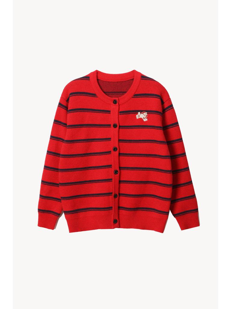 Family Zodiac Sweaters: Year of the Horse Knitwear - Men's Striped Round Neck & Women's Cardigan for Autumn/Winter