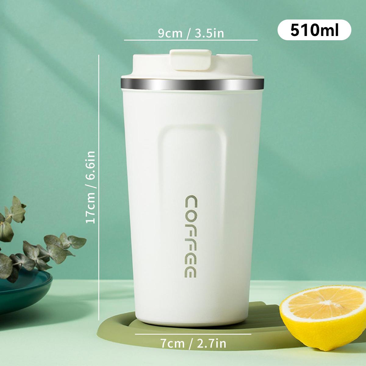 

510ml 304 Stainless Steel Thermal Bottle Large Capacity Sealed Double-Layer insulated Milk Coffee Mug Portable Water Cup Tumbler 500-1000ml білий
