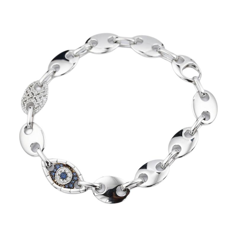 APM Monaco Evil Eye Series 925 Silver Bracelet Women s Silver AB4355XKB