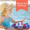 Fire Boat Bath Toys Fire Boat Electric Games Water Toys Battery Operated Ship with Automatic Water Spray Lights & Music