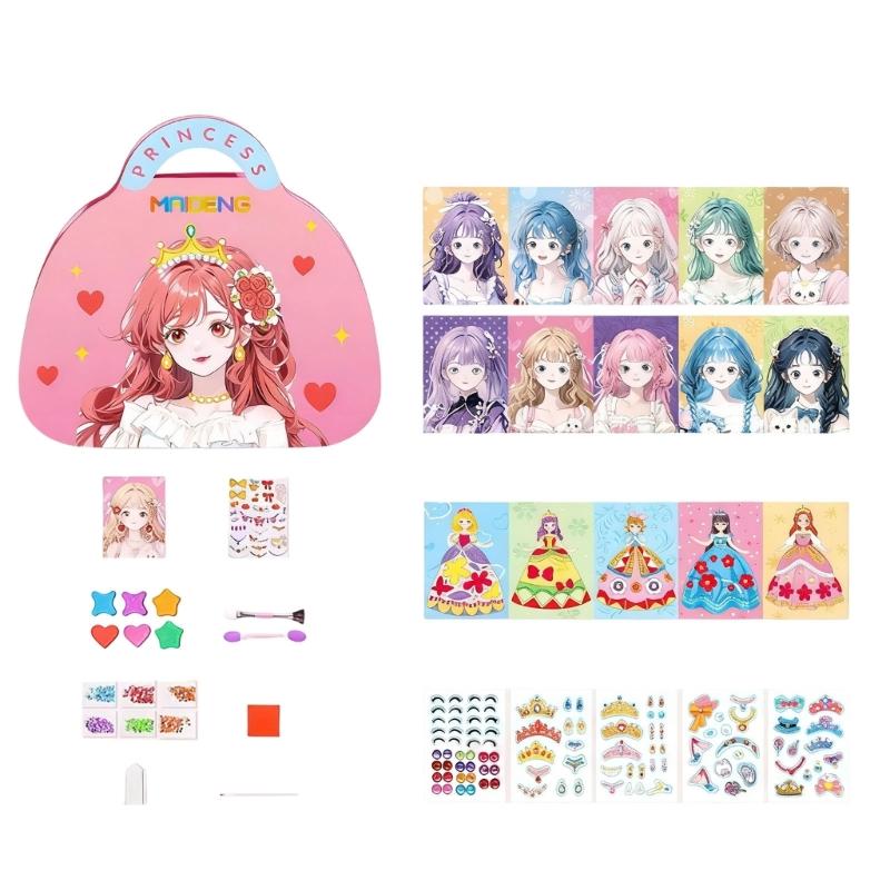 

Magical Princess Makeup Sticker Set Cosmetic Toy For Kids Educational Drawing And Coloring Craft Activity Girls Gift