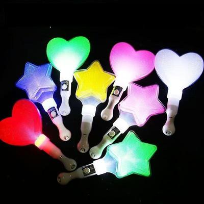 Love Heart Glow Stick: Star & Peach Light-Up Cheer Stick with Custom Logo.