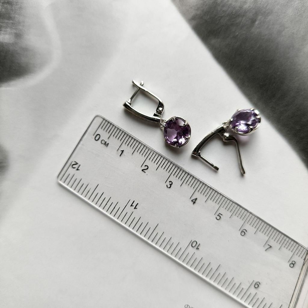 Cercei argintii cu alexandrit 7.403ct, fianite (2173892)