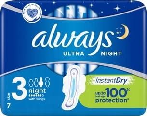 Always Ultra Night Sanitary Pads with Wings 7 Pcs.
