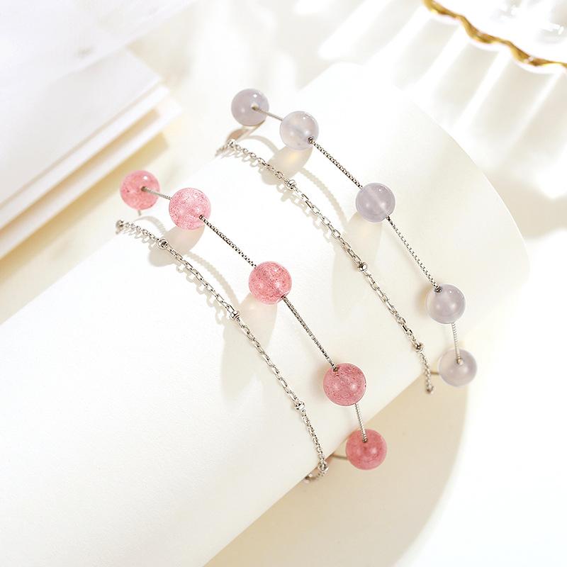 Tancise 925 Sterling Silber Zirkon Armband Schmuck Geometrische Perlenkette Gliederarmbänder Mode Feines Hochzeitsgeschenk für Freundin Frauen