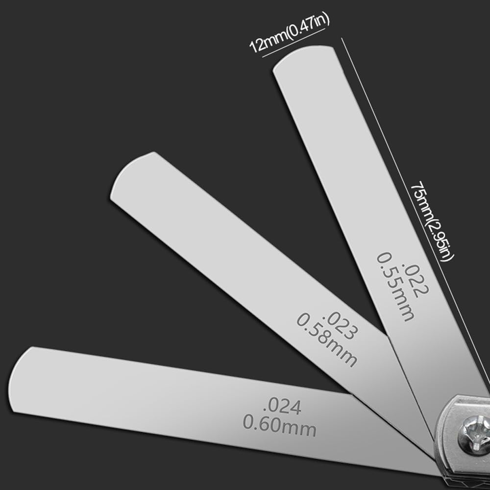32 Piece Feeler Gauge Portable Durable Various Specifications Arc Stainless Steel Feeler Gauge Gap Gauge Rangefinder