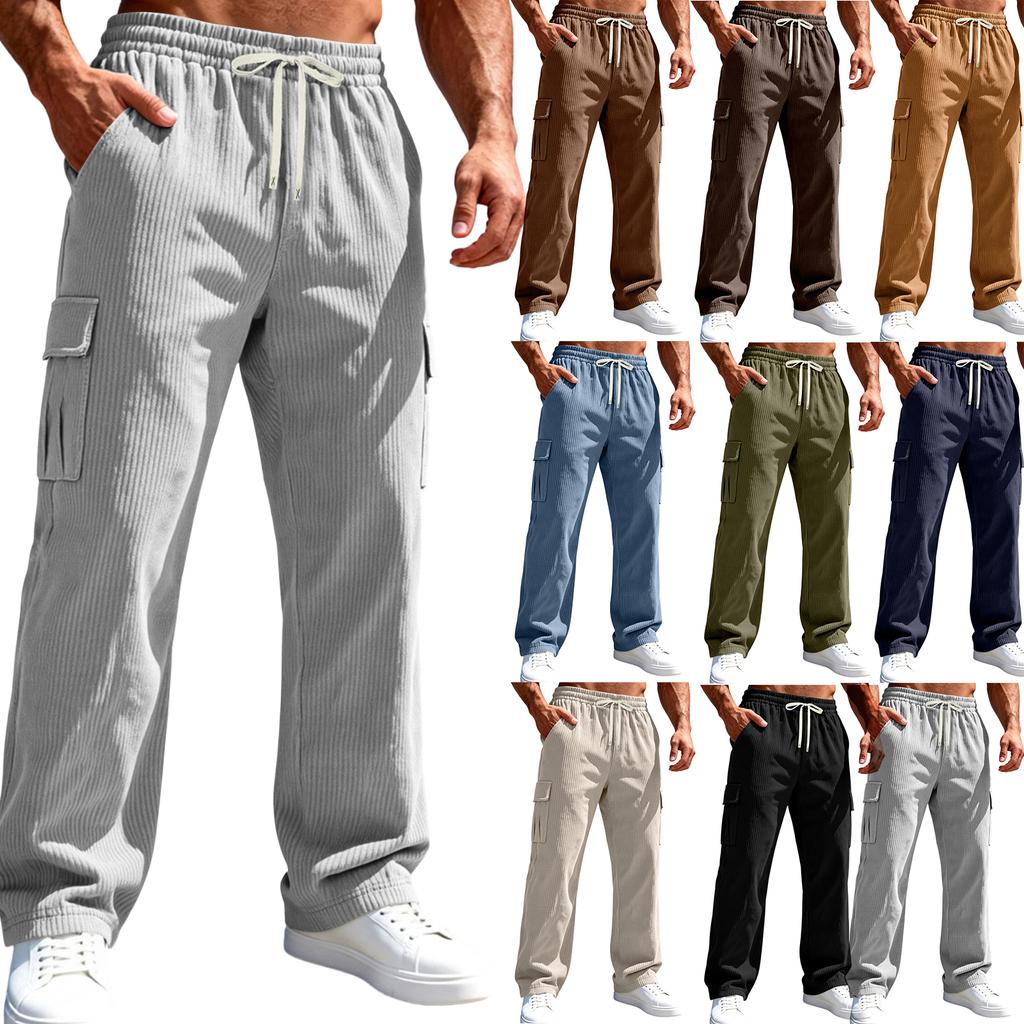 Herren Sport Freizeit Kordhose Mehrere Taschen Hose