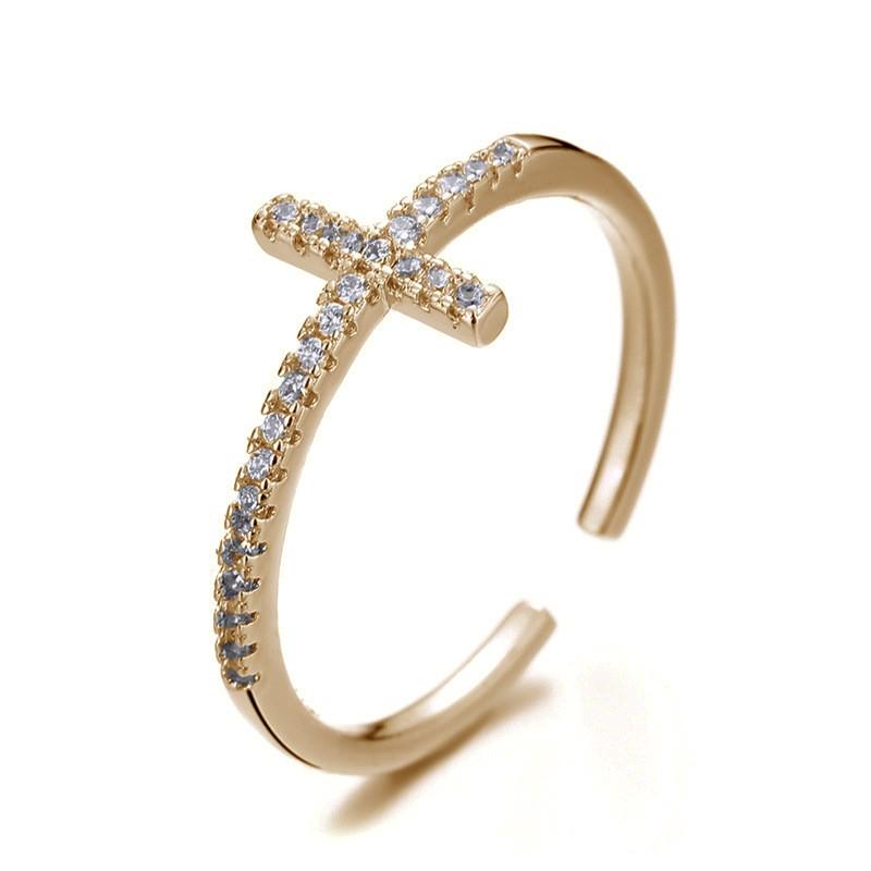 Vintage Cat Cross Ring: Women's Fashion Student Style, Japanese/Korean Trendy Index Finger Ring