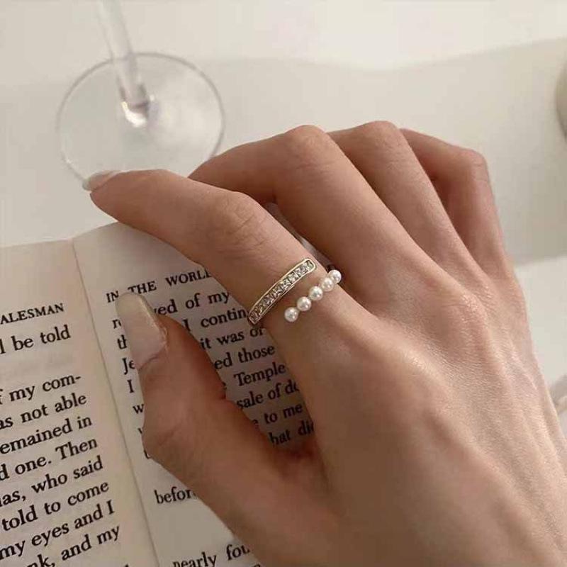 Elegant French Pearl Ring: Adjustable, Niche Design, Xiaohongshu Style Open Adjustable