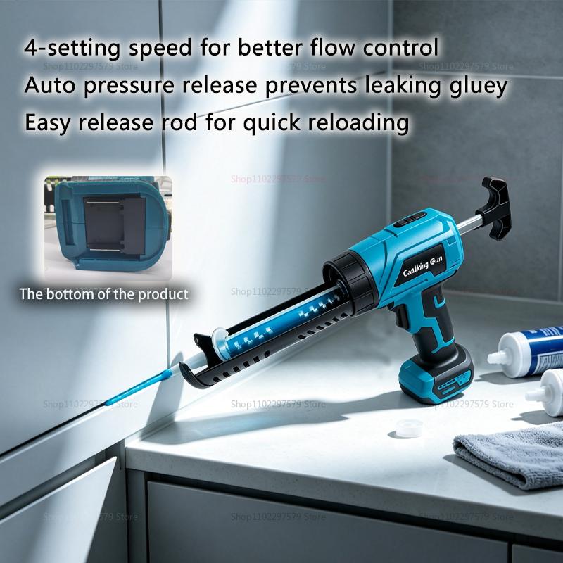 Electric Glue Gun Glass Glue Caulking Gun 4 Speeds Cordless Doors and Windows Electric Sewing Glue Tool for Makita 18V Battery