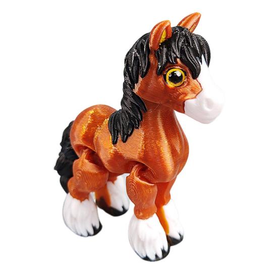 Adorno de Caballo Impreso en 3D Lindo Figurita de Caballo Articulado Juguete Fidget de Animal Flexible para Juego Interactivo Alivio del Estrés Y Exhibición