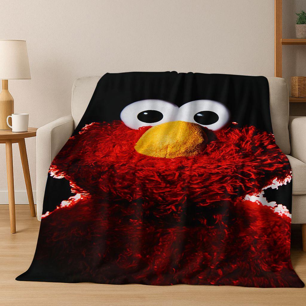 3D S-Sesame Cartoon Art Flannel Blanket,Cozy Soft Throw Blanket for Home Bedroom Bed Sofa Picnic Office Cover Gift Kids