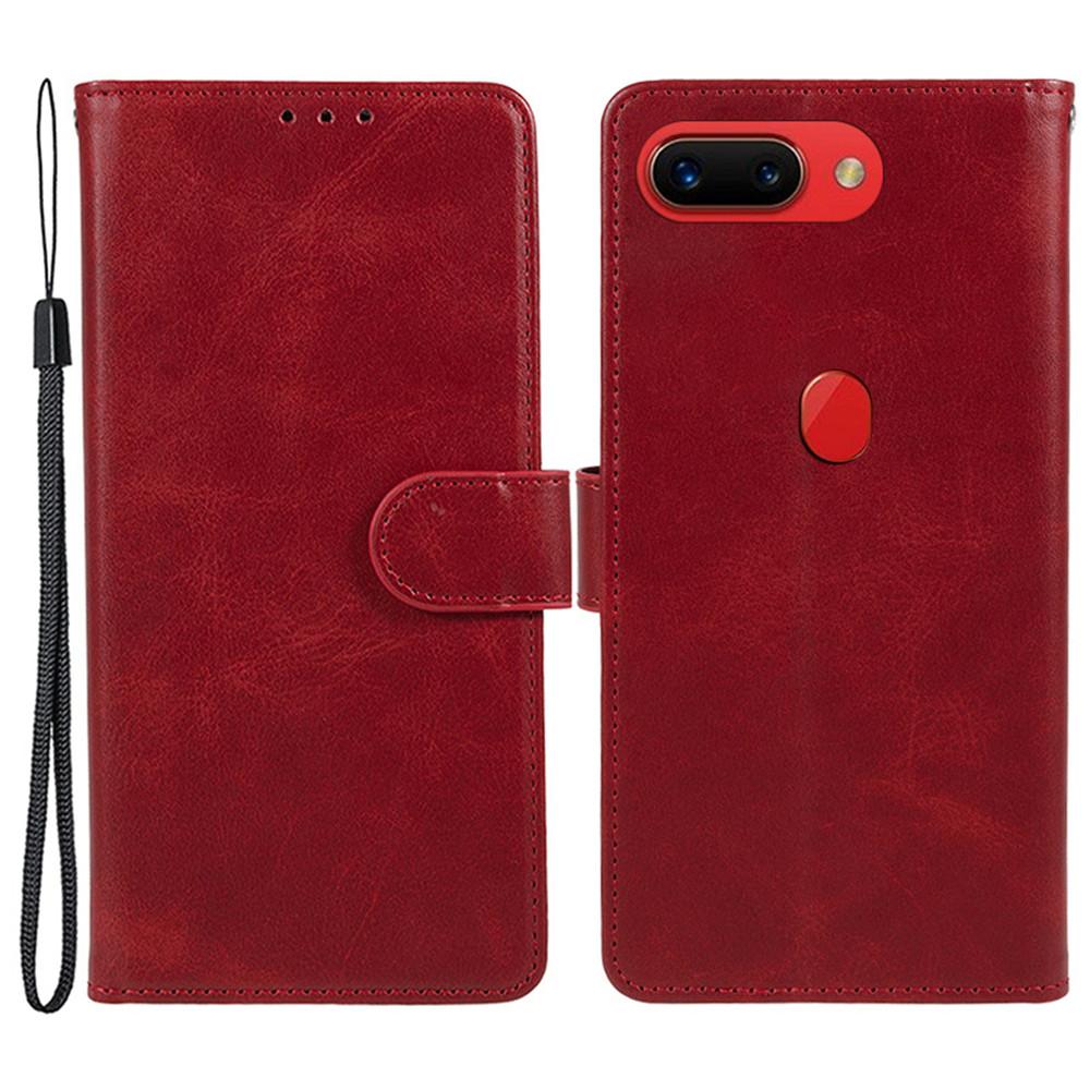 

Для чохла Oppo R15 Pro Захисний чохол-гаманець з ПУ шкіри з текстурою телячої шкіри Red