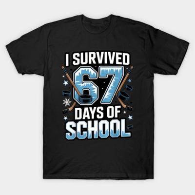 I Survived 67 Days Of School T-shirt For Men Women 100% Cotton T Shirts Short Sleeve Tops 1110-4
