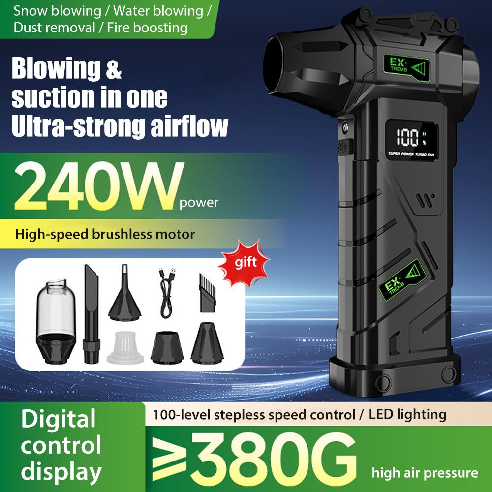 Powerful Violent Fan 990000RPM Turbo Air Blower With Power Bank High Speed Brushless Turbo Blower With LED Lighting