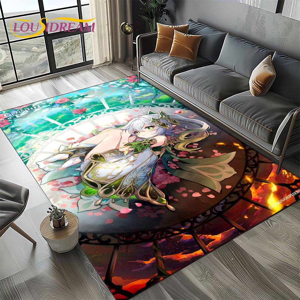 2025 New Cartoon Genshin Impact Character Solo Game Carpet Rug for Living Room Bedroom Home Sofa Decoration,Non-slip Floor Mat