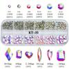 Get Your Nails Dazzling with 12-Grid White Flat-Bottom Rhinestones in Various Cute Shapes and Sizes!