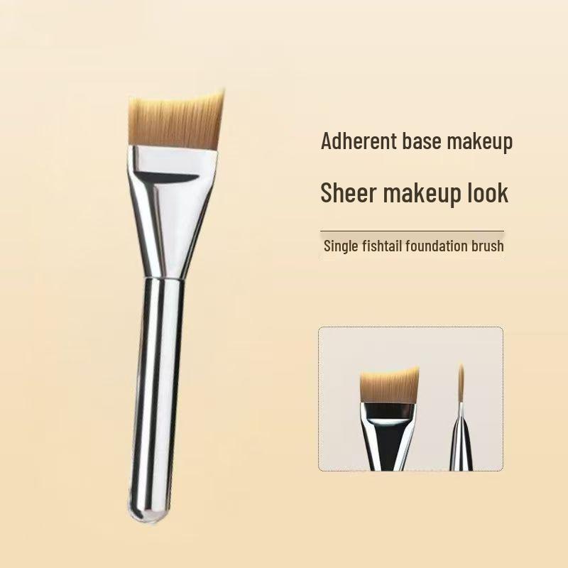 Ultra-Thin Fishtail Crescent Foundation Brush Set - Flat Head, Non-Powder Absorbing Beauty Tool