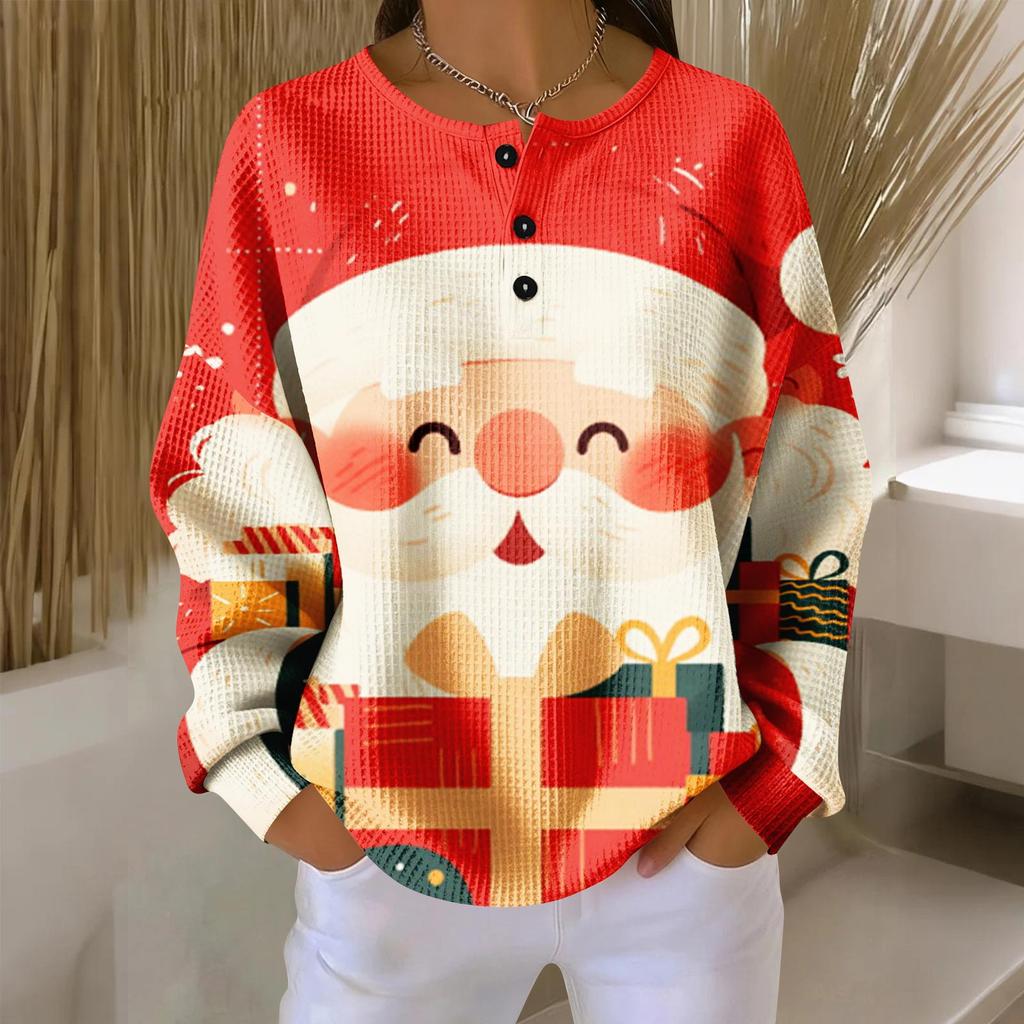 Women's Casual Shirts Long Sleeve Tops Button Up V Neck Loose Knit Fall Favorites For Women