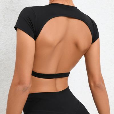 Women's Seamless Yoga Sports Bra Built-In Bra Moisture-Wicking High-Impact Backless Design Quick-Dry Fitness Tank Top Gym Running Activewear