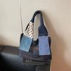 Retro Niche Shoulder Bag Summer New Tote Bag Tide Splicing Shopping Bag Large Capacity Student Bag