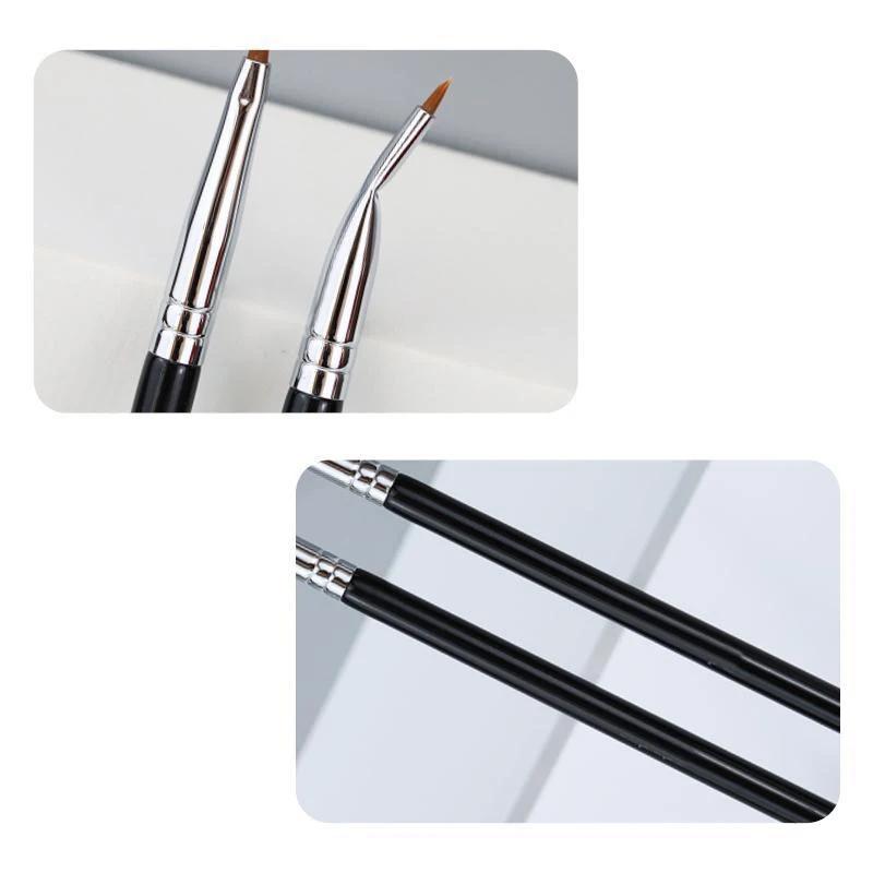 2pcs Bend Head Eyeliner Brush Eye Detail Makeup Brush Under Eyes Tear Trough for Women Fine Liner Concealer Brush