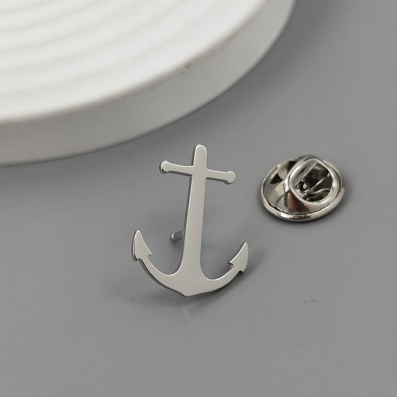 

Ship Anchor Cross Brooch Cufflinks Dual-use Design Sense Creative Niche Suit Coat Accessories 14k