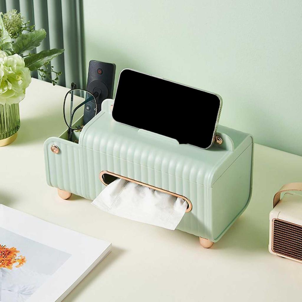 Facial Tissue Holder Modern Dispenser Box for Living Room Vanity Green