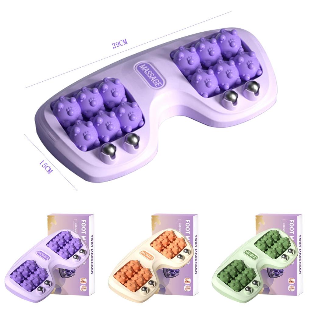 Kattpote-design Fotrulle Reflexologimassageapparat för Hemmet/Kontoret Lätt och Kompakt Avslappnare, Shiatsu-stil & Användning, (Orange)