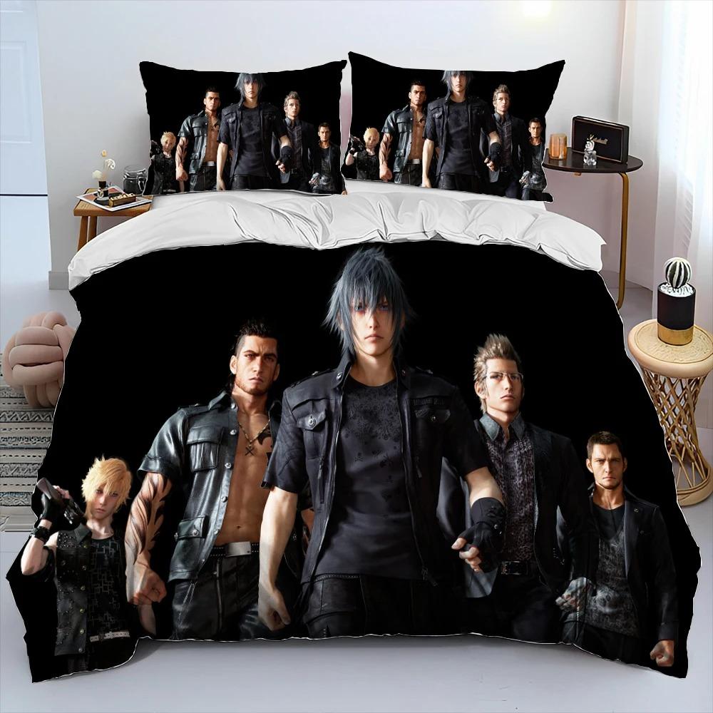 Final Fantasy Series Games Cartoon Comforter Bedding Set,Duvet Cover Bed Set Quilt Cover Pillowcase,king Queen Size Bedding Set Tool