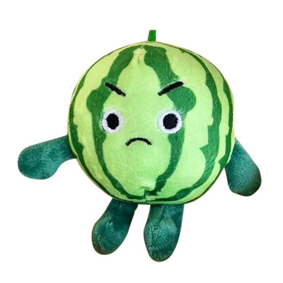 Watermelon Plush Keychain Cute Fruit-Themed Stuffed Toy with Funny Faces Cute Bag Charm Pendant Adorable Gift for Friends Kids