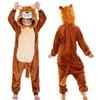 Dyr Cosplay Halloween Kostume Brun Løve Kigurumi Plys Pyjamas Lynlås Lille Dreng Pyjamas til Teenagere Pelsede Bløde Dreng Pyjamas