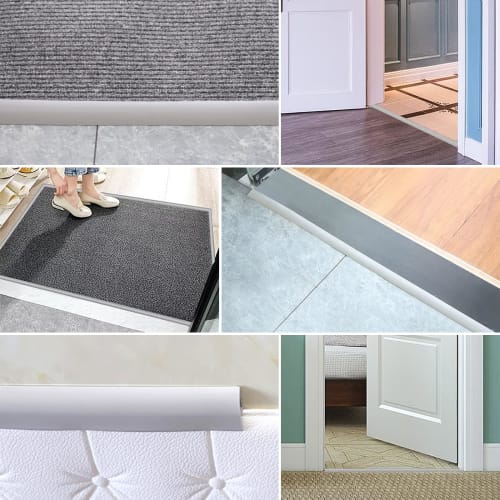 Self-Adhesive PVC Threshold Strip, Durable Silicone Rubber Material, Floor/Carpet Edge Banding, Window Rubber Seal, Threshold Strip, Carpet Door Trim