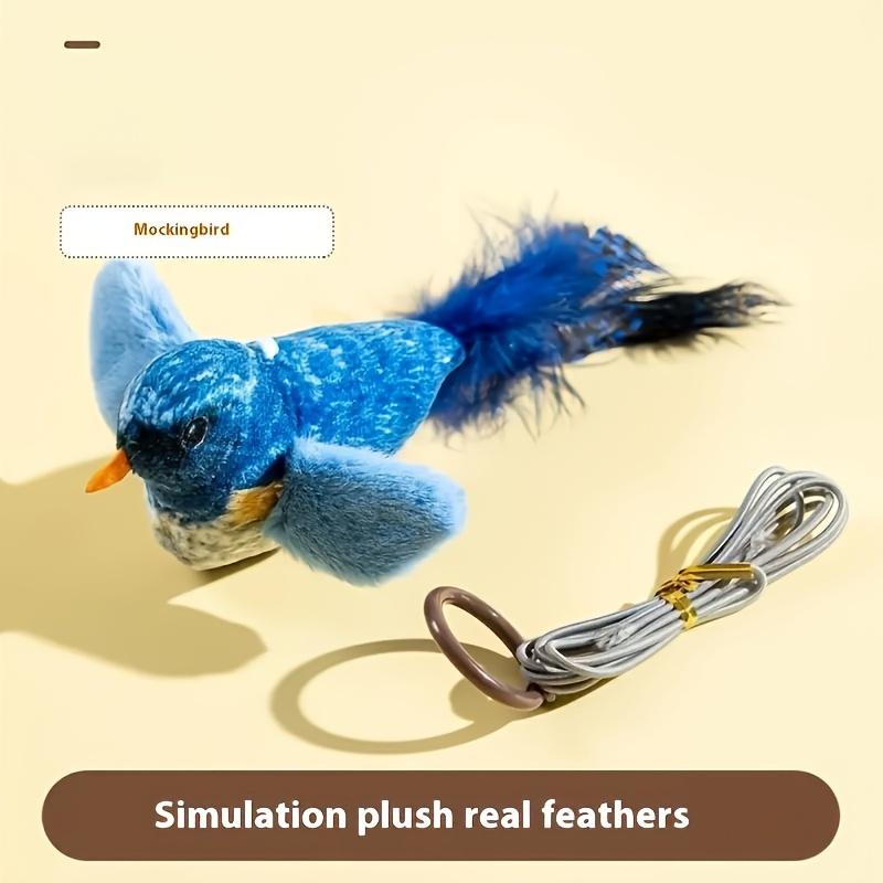 

1 шт. Чирикающая птичка Игрушки для кошек Перьевая игрушка для кошек Интерактивная игрушка для кошек Реалистичный звук птицы Игрушка для кошек Плюшевая игрушка для кошек Автоматическая игрушка для кошек-птичек синий