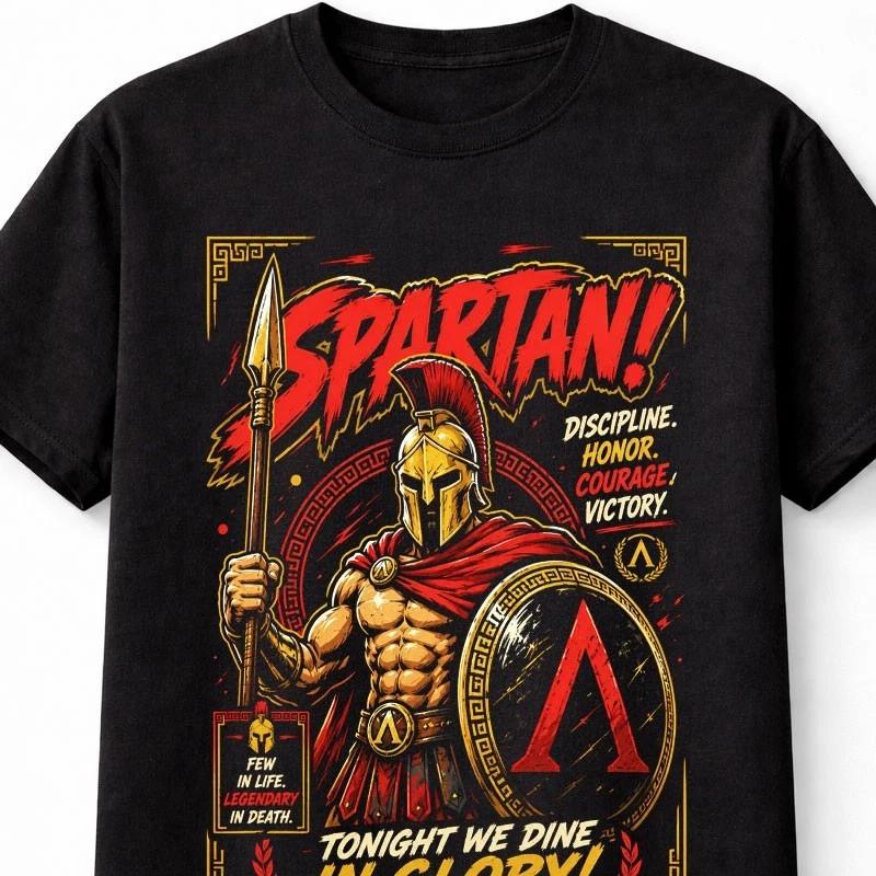 Spartan Warrior Ancient Greece Battle Shield Unisex TShirt S