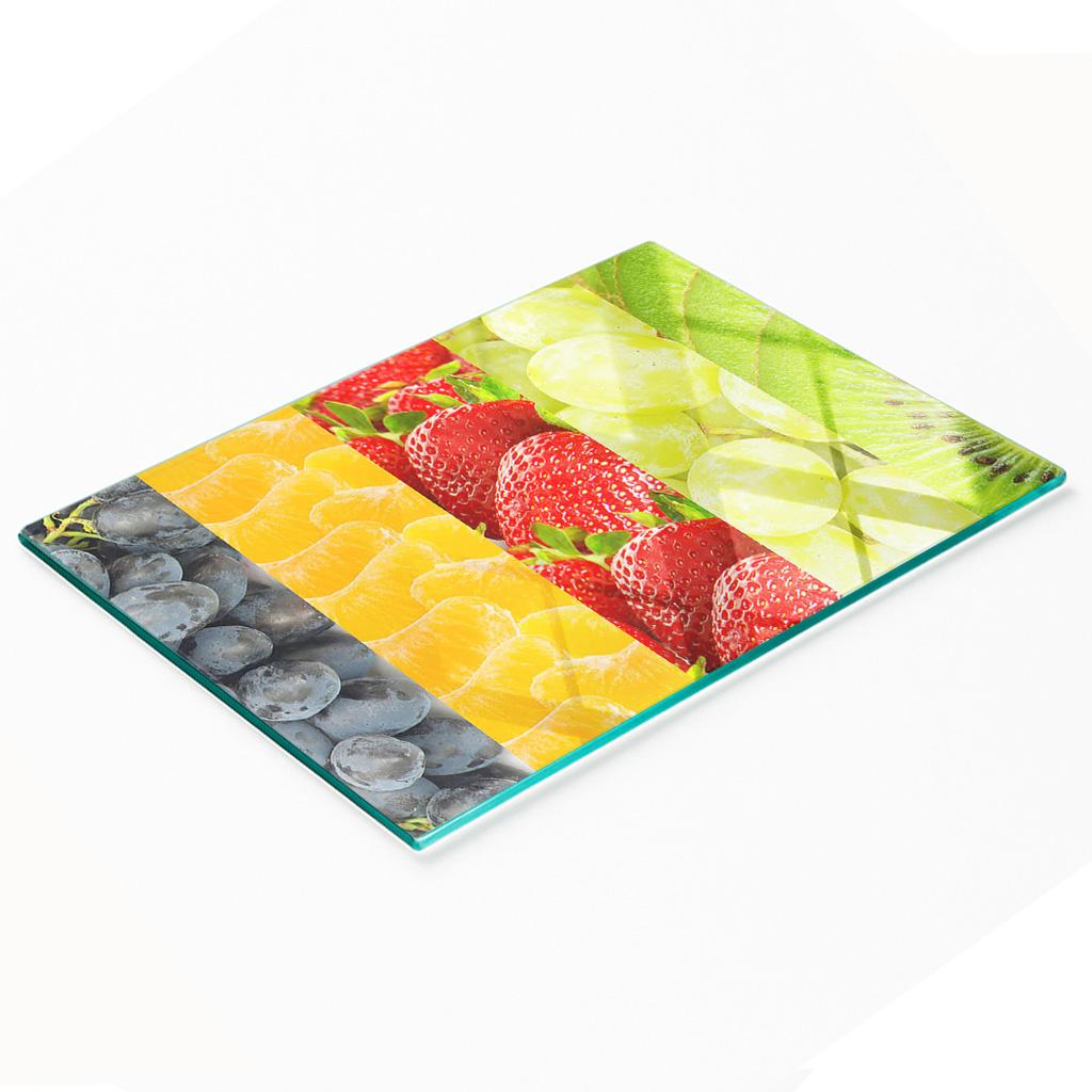 Kitchen Multifunctional Decorative Glass Board Colorful Fruits 80x52 Cm