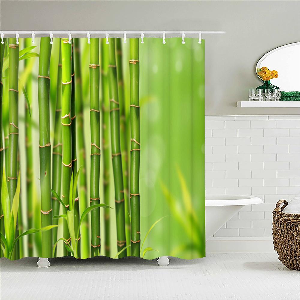 Hochwertiger Wald Natur Landschaft Stoff Duschvorhang Wasserdicht Bedruckt Badezimmer Vorhänge für Badezimmer Dekoration mit Haken