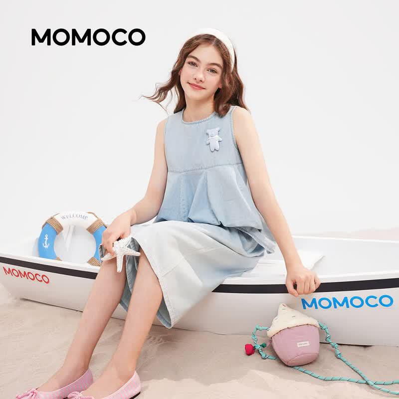MOMOCO Boy's Summer Thin Denim Two-piece Set