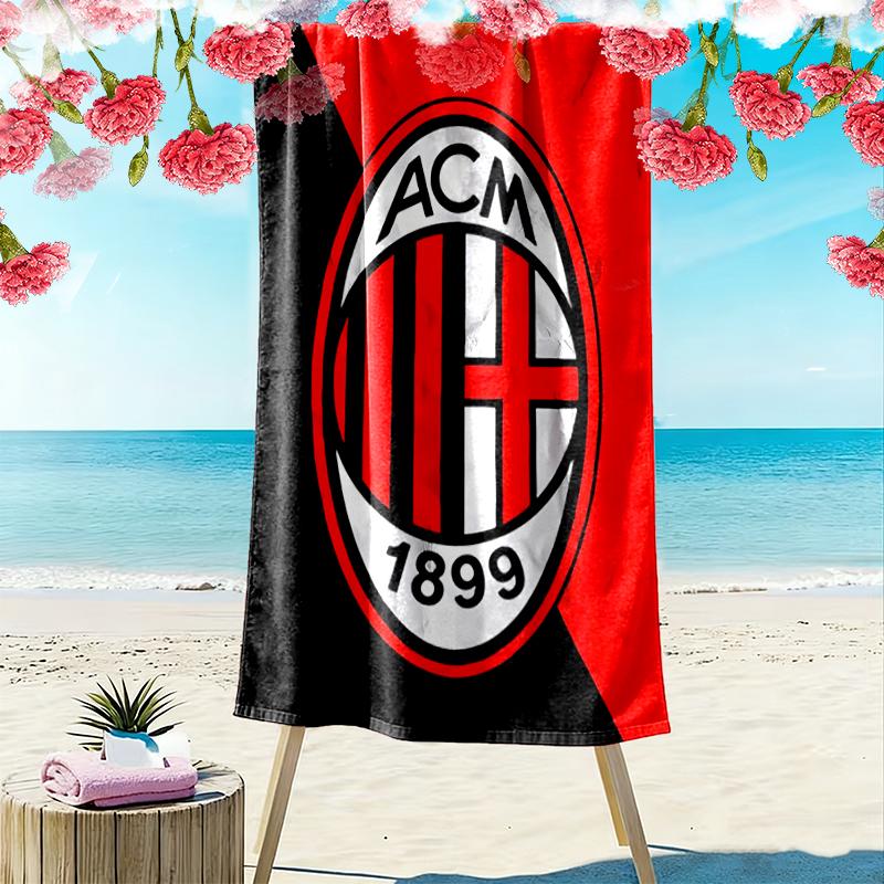 Toalla de Playa con Estampado AC Milan, Toalla Grande Suave de Secado Rápido para Playa, Camping, Natación