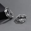 Silver Plated Men's Trendy Stud Earrings - Bad Boy Style Hoops Jewelry