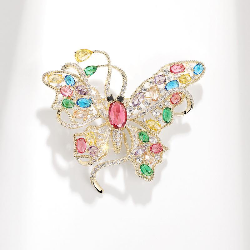 Bo Xin Yun Elegant Zirconia Butterfly Brooch Corsage Gift Pin