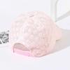 Korean Style Rhinestone Baseball Cap: Floral Lace Mesh Hat with Sun Protection