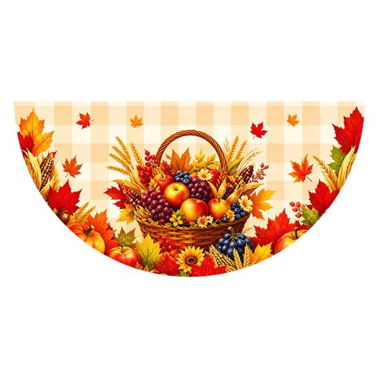 Thanksgiving Fan Flag Fall Bunting for Outside, 1.5 x 3ft Turkey Pumpkin Maple Outdoor Decorative Fans Leaf Pattern Hanging Banner, Harvest