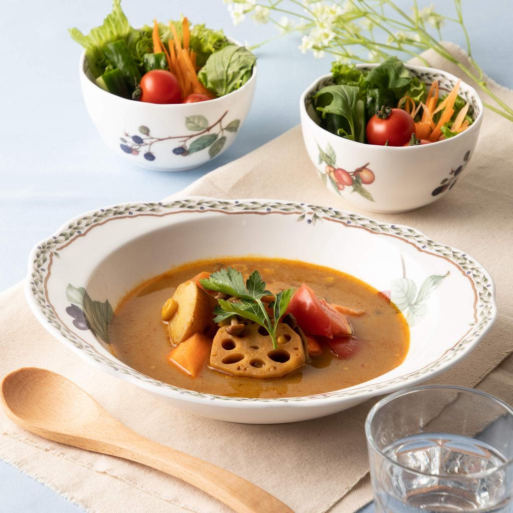 Noritake Curry & Pasta Bowl, Diameter: 26cm, Capacity: 690cc, Orchard Garden, Microwave-Safe, Bone China, T97898/4911