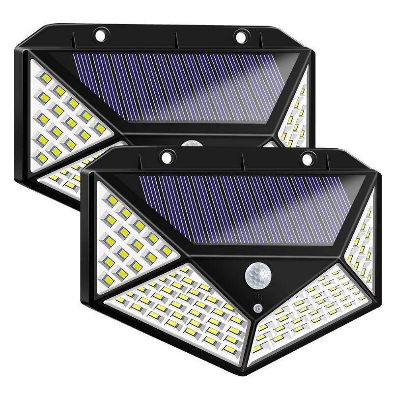 1-4Pcs 100 LED Solar Wall Light Outdoor Solar Lamp PIR Motion Sensor Solar Powered Sunlight Street Lantern for Garden Decoration